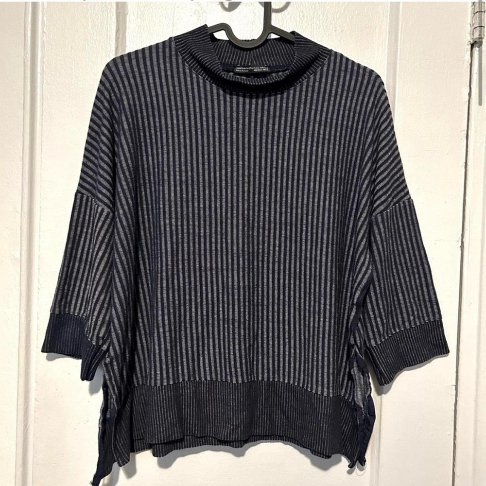 Zara Navy Blue Thin Striped Sweater